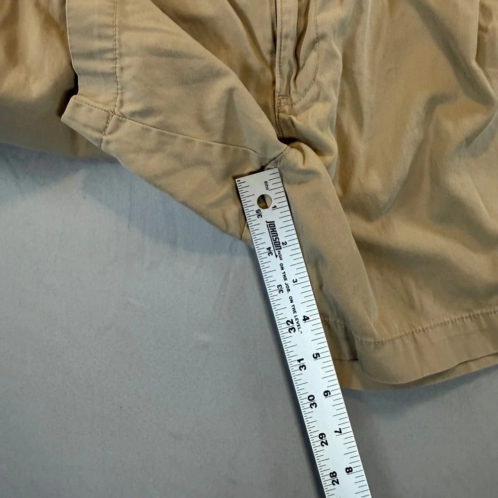 Polo Ralph Lauren Andrew Short Mens 33 Tan Khaki Pleated Cotton Chino Shorts